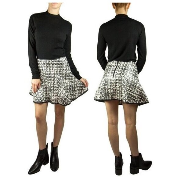 Lie by Lee Chung Chung Womens A-Line Flare Mini Skirt Size Medium Tweed Look NWT - Picture 1 of 12